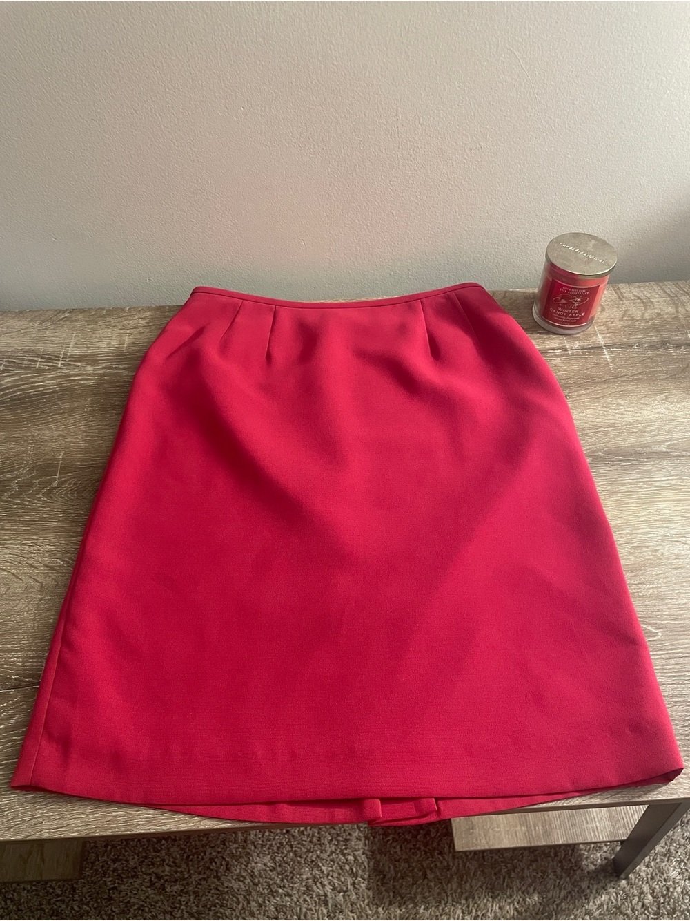 Le Suit Bright Red A-Line Skirt